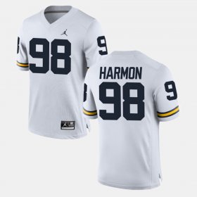 #98 Tom Harmon Alumni Football Game Wolverines Men's White Jersey 440679-216