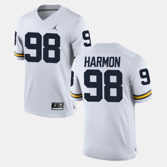 #98 Tom Harmon Alumni Football Game Wolverines Men\'s White Jersey 440679-216