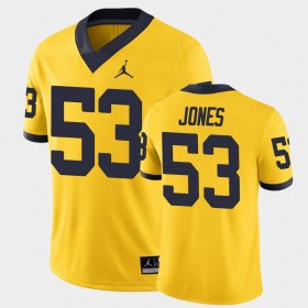 #53 Trente Jones Game Michigan Wolverines Men Maize Jersey 748914-163 #53 Trente Jones Game Michigan Wolverines Men Maize Jersey 748914-163