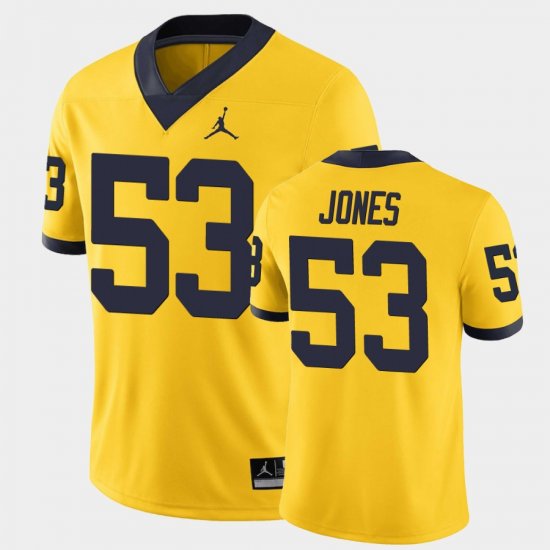 #53 Trente Jones Game Michigan Wolverines Men Maize Jersey 748914-163