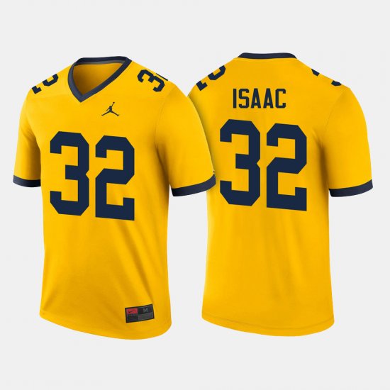 #32 Ty Isaac College Football Michigan Mens Maize Jersey 125385-402