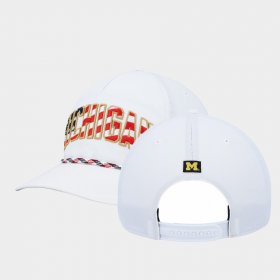 University of Michigan Stars Stripes Flag Flutter Hitch Snapback Unisex White Hat 450650-629