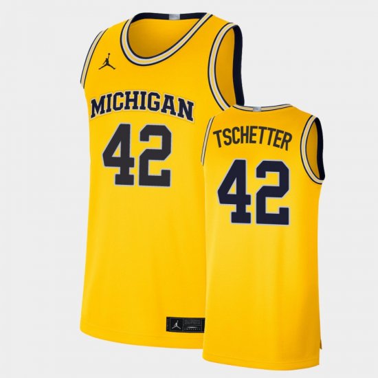 #42 Will Tschetter Limited Michigan Wolverines Men\'s Maize Jersey 958935-613