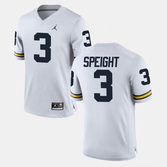 #3 Wilton Speight Alumni Football Game Michigan Men\'s White Jersey 855075-372