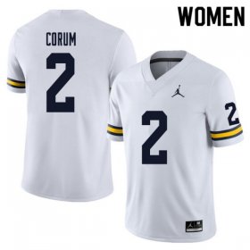 #2 Blake Corum College Football University of Michigan Women White Jersey 819407-942