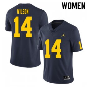 #14 Roman Wilson College Football Michigan Women Navy Jersey 774125-228