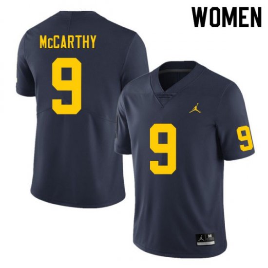 #9 J.J. McCarthy College Football University of Michigan Women Navy Jersey 871776-896