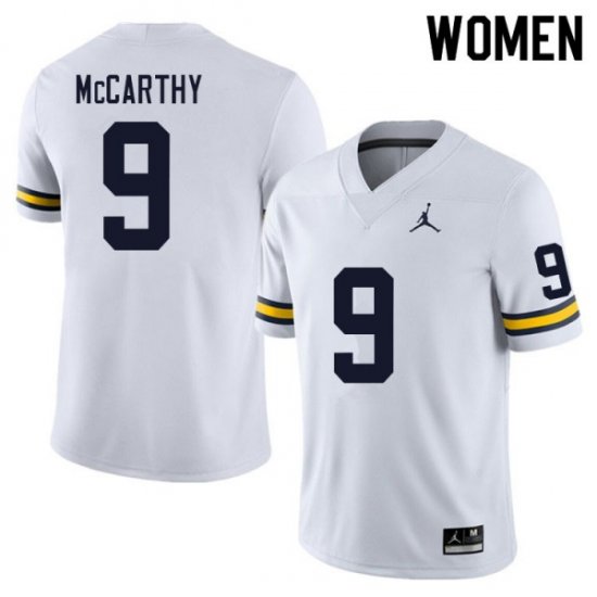 #9 J.J. McCarthy College Football Michigan Womens White Jersey 115554-316