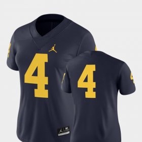 #4 College Football University of Michigan 2018 Game Womens Navy Jersey 973731-445