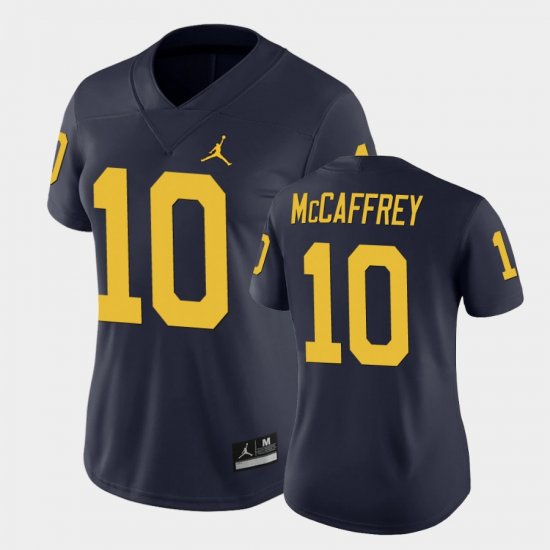 #10 Dylan McCaffrey Game Wolverines College Football Women Navy Jersey 596480-315