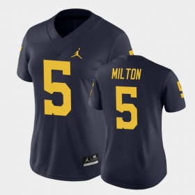 #5 Joe Milton Game University of Michigan College Football Women's Navy Jersey 723154-862