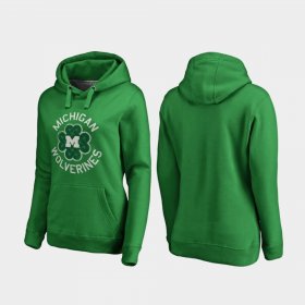 St. Patrick's Day Michigan Wolverines Luck Tradition Women's Kelly Green Hoodie 392359-361 St. Patrick's Day Michigan Wolverines Luck Tradition Women's Kelly Green Hoodie 392359-361