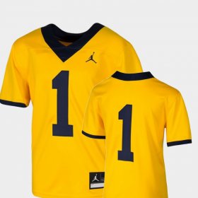 #1 College Football Michigan Team Replica Youth Maize Jersey 840924-837