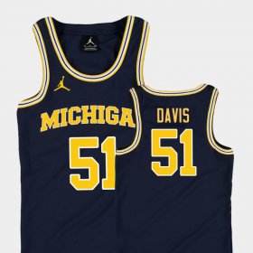 #51 Austin Davis Replica Michigan College Basketball Youth Navy Jersey 830280-603