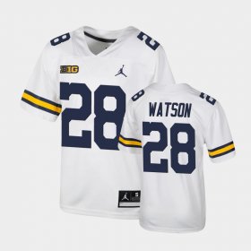 #28 Brandon Watson Untouchable University of Michigan Football Youth White Jersey 474415-546