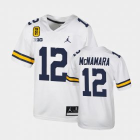 #12 Cade McNamara College Football University of Michigan TM 42 Football Youth White Jersey 408584-230