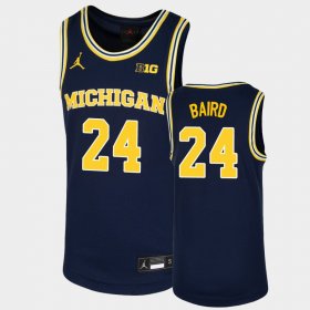 #24 C.J. Baird Replica Wolverines Basketball Youth Navy Jersey 993456-132