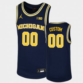 #00 Custom Replica Michigan Wolverines Basketball Youth Navy Jersey 753542-747 #00 Custom Replica Michigan Wolverines Basketball Youth Navy Jersey 753542-747
