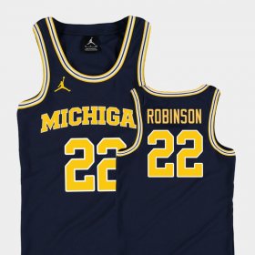 #22 Duncan Robinson Replica Michigan Wolverines College Basketball Youth Navy Jersey 261578-147