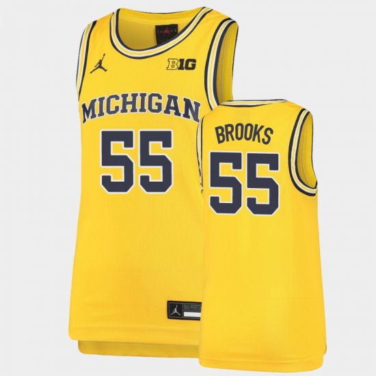 #55 Eli Brooks Replica Michigan Basketball Youth Maize Jersey 874035-386