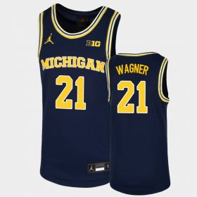 #21 Franz Wagner Replica Wolverines Basketball Youth Navy Jersey 682613-700