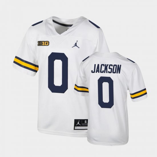 #0 Giles Jackson Untouchable University of Michigan Football Youth White Jersey 797150-194