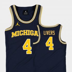 #4 Isaiah Livers Replica Wolverines College Basketball Youth Navy Jersey 793517-881