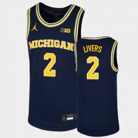 #2 Isaiah Livers Replica Michigan Basketball Youth Navy Jersey 819315-359