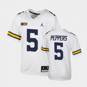 #5 Jabrill Peppers Untouchable Wolverines Football Youth White Jersey 265647-659