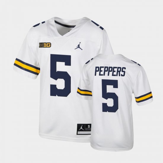 #5 Jabrill Peppers Untouchable Wolverines Football Youth White Jersey 265647-659