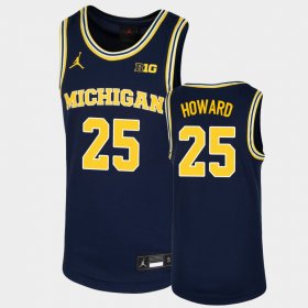 #25 Jace Howard Replica Wolverines Basketball Youth Navy Jersey 298690-117