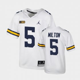 #5 Joe Milton Untouchable University of Michigan Football Youth White Jersey 593856-528