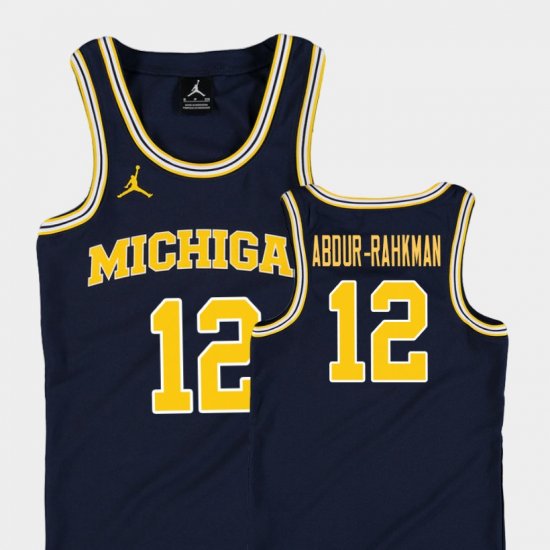 #12 Muhammad-Ali Abdur-Rahkman Replica Wolverines College Basketball Youth Navy Jersey 422431-576