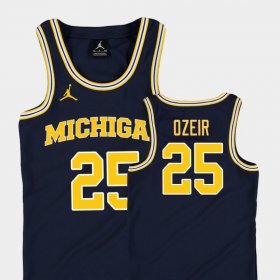 #25 Naji Ozeir Replica Michigan College Basketball Youth Navy Jersey 555237-770