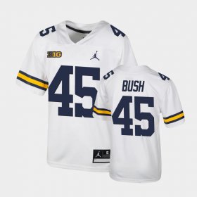 #45 Peter Bush Untouchable Wolverines Football Youth White Jersey 717021-453