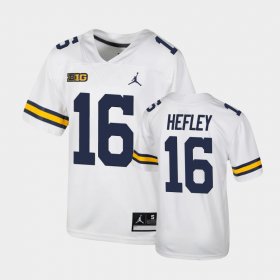 #16 Ren Hefley Untouchable University of Michigan Football Youth White Jersey 768137-295