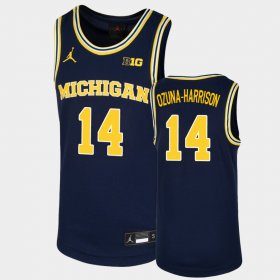 #14 Rico Ozuna-Harrison Replica University of Michigan Basketball Youth Navy Jersey 168011-655