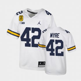 #42 Tate Myre College Football Michigan TM 42 Football Youth White Jersey 187739-310