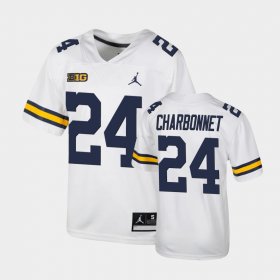 #24 Zach Charbonnet Untouchable Michigan Football Youth White Jersey 720143-250