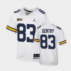 #83 Zach Gentry Untouchable Wolverines Football Youth White Jersey 735486-417