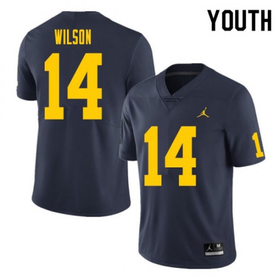 #14 Roman Wilson College Football Michigan Wolverines Youth Navy Jersey 627547-503