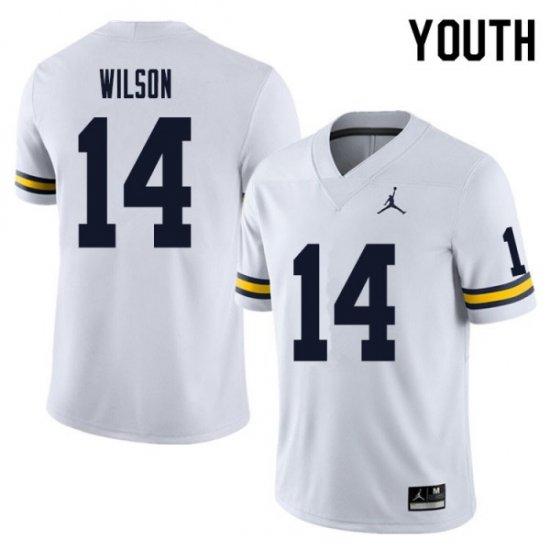 #14 Roman Wilson College Football Michigan Wolverines Youth White Jersey 384012-633