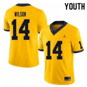 #14 Roman Wilson College Football Michigan Youth Yellow Jersey 991652-232